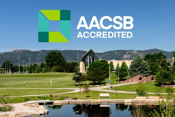 The AACSB Accredited Logo and the CSU Campus
