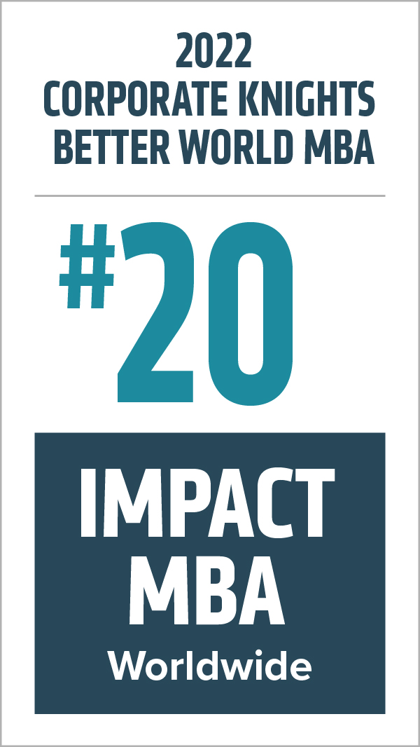 2022 Corporate Knights Better World MBA #20 Impact MBA Worldwide