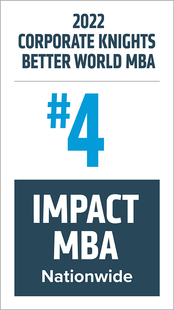 2022 Corporate Knights Better World MBA #4 Impact MBA Nationwide