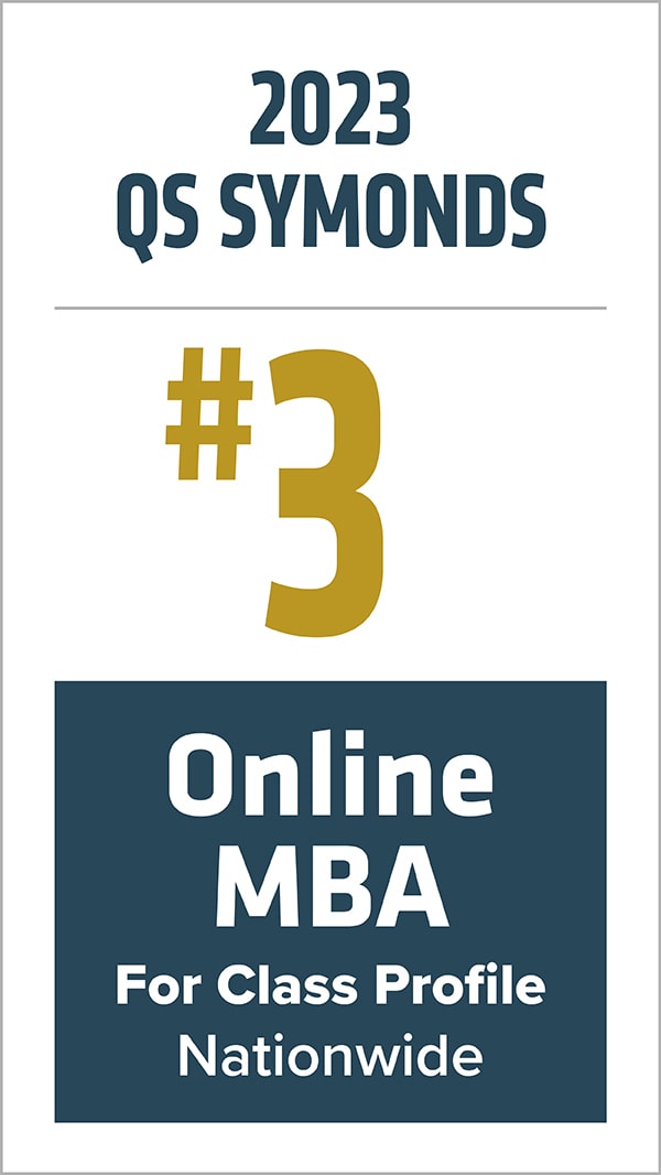 #3 Online MBA nationwide for class profile - 2023 QS Online