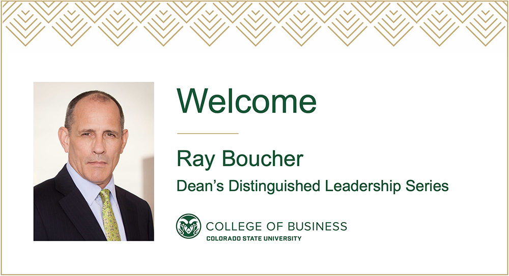 Ray Boucher Distinguished Alumni Series