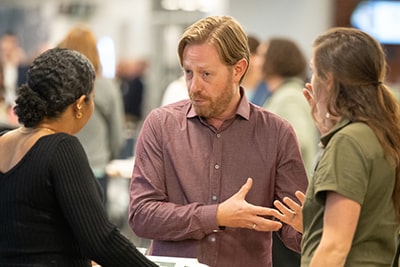 Grad assistant works in office