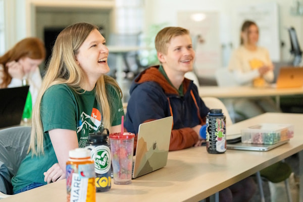 students sitting at table
