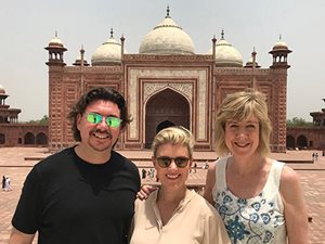 Dean Beth Walker and business students in India