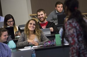 Students sit in Lumina Albert's class