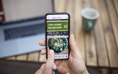 Home delivery app on a smartphone