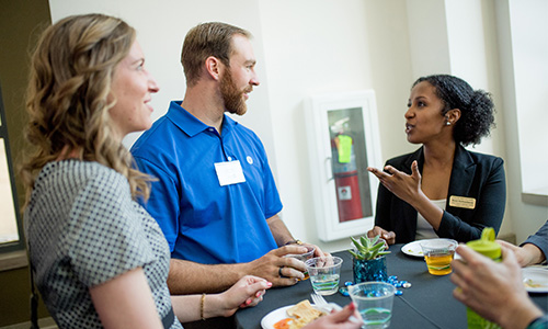 Business professionals meet with CSU students