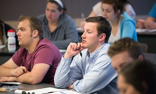 Business students attending a lecture