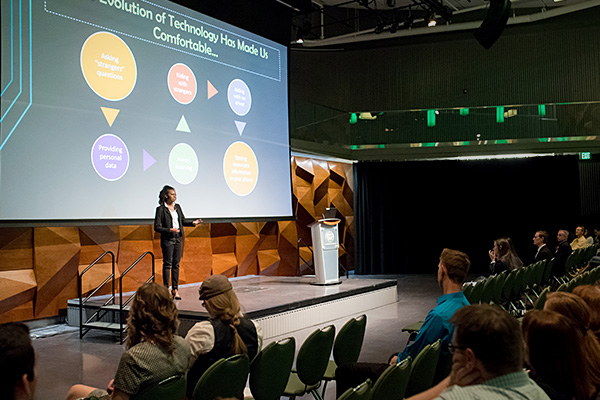 A student business presentation