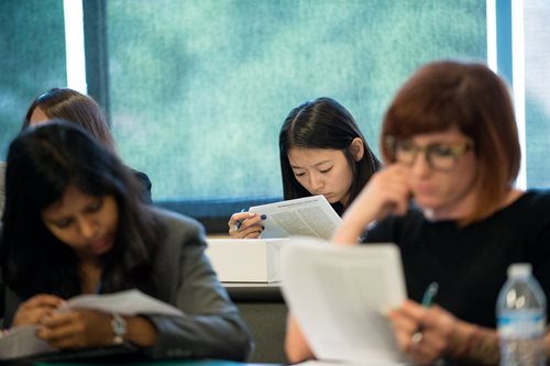 MBA students in class